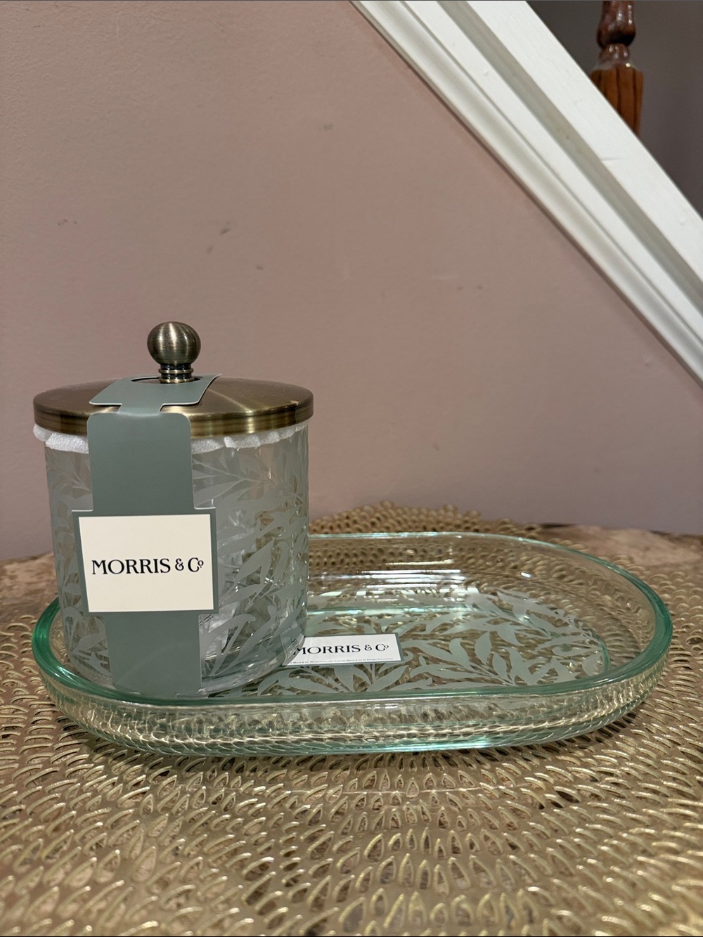MORRIS & Co. Glass Vanity Tray and Lidded Jar